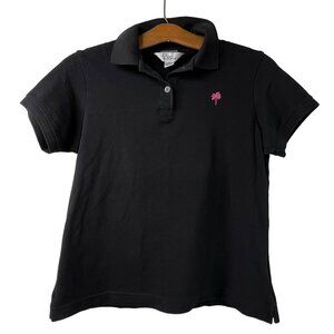 Lilly Pulitzer Polo Shirt Size XS Shrunken Collared Short Sleeve Shirt Black